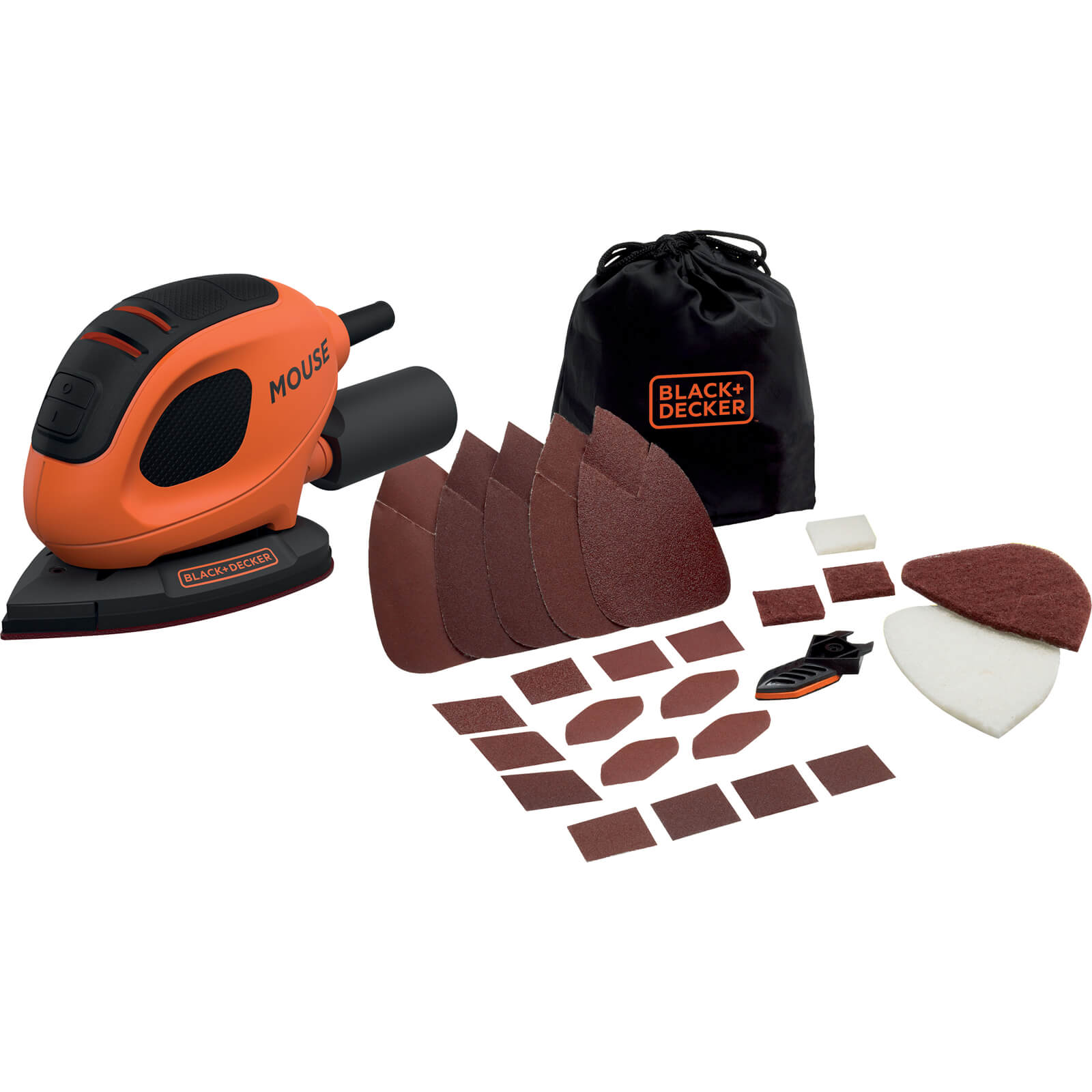 Black & Decker Black + Decker Mouse Sander with 10 Accessories - 55W