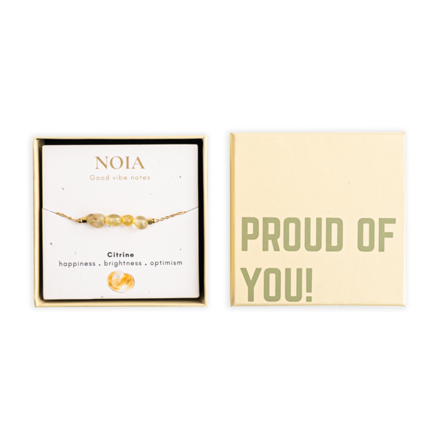 Noia Jewellery Citrine armband Goudkleurig Letterbox Gifts