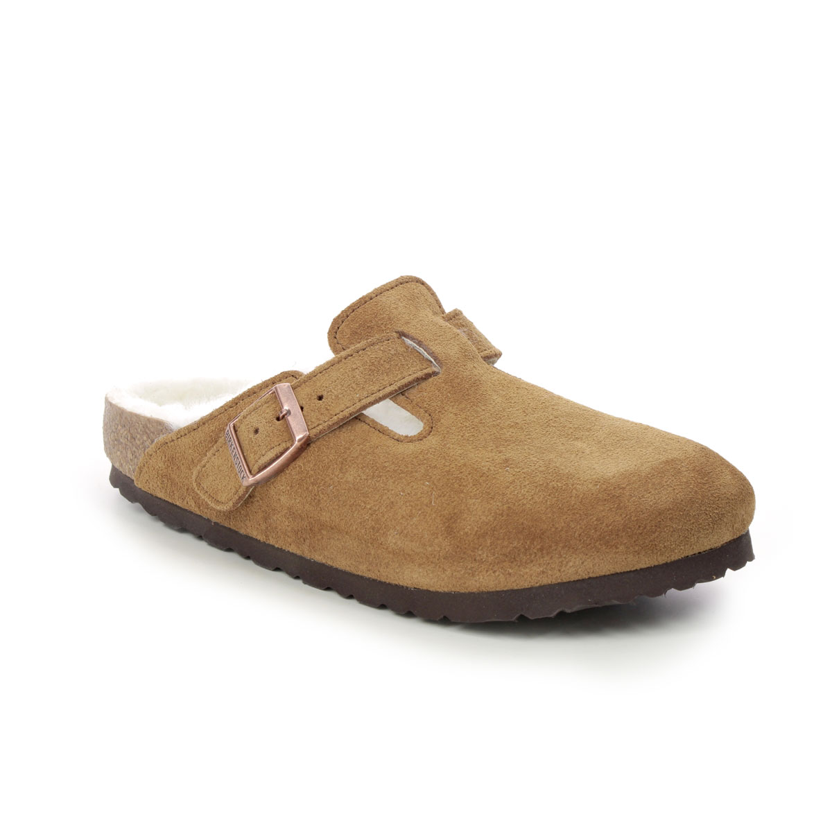 Birkenstock Boston Vl/fell Clogs In Suede With Faux Fur Lining