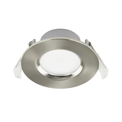 GoodHome Silver Mains-Powered Neutral White Led Round Decking Light