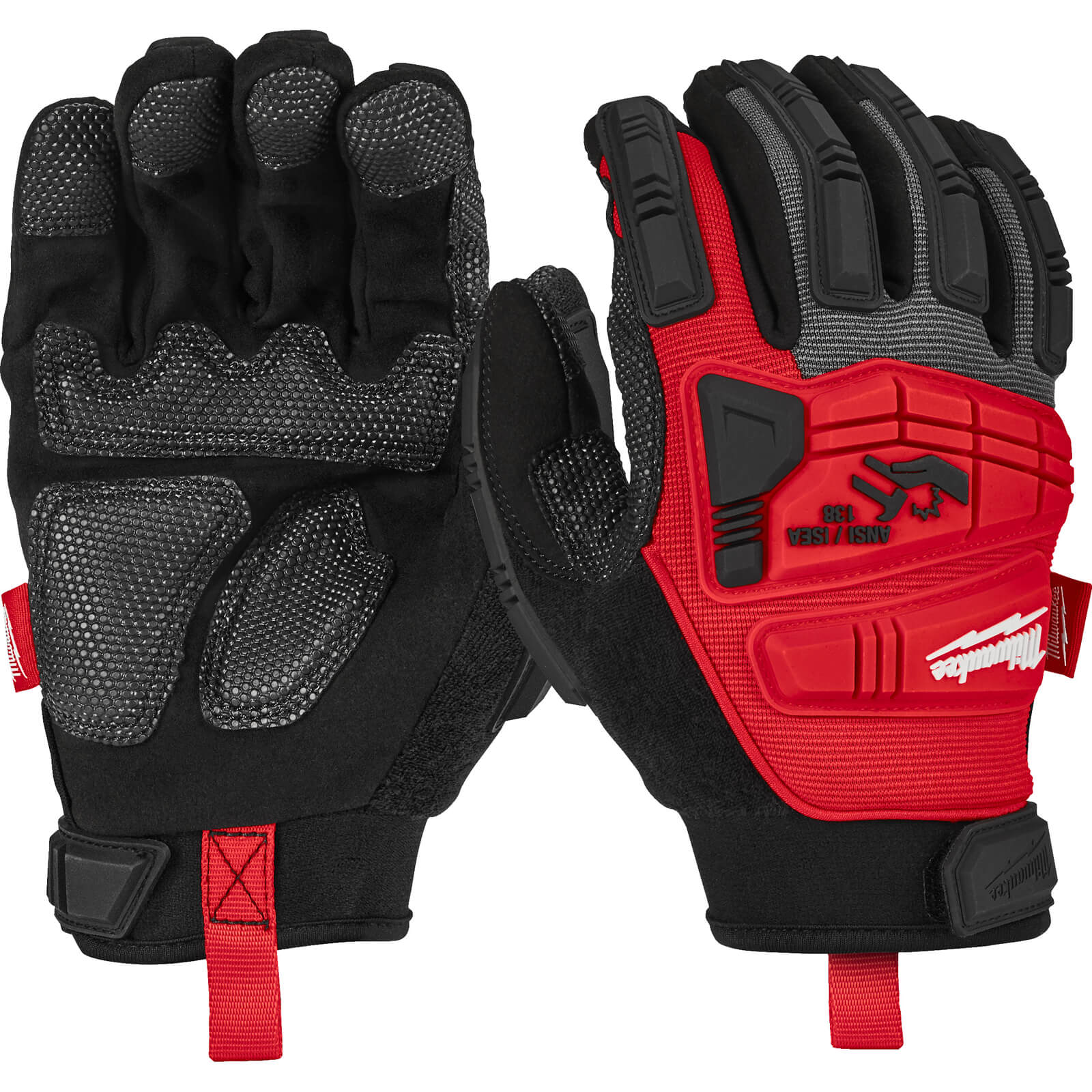 Milwaukee Black Nylon, Synthetic Leather Gloves
