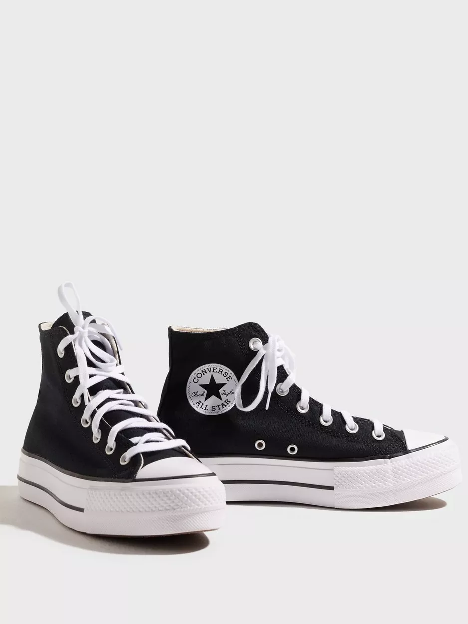 Converse Women's Black All Star Lift Hi Trainers, Size: 5.5