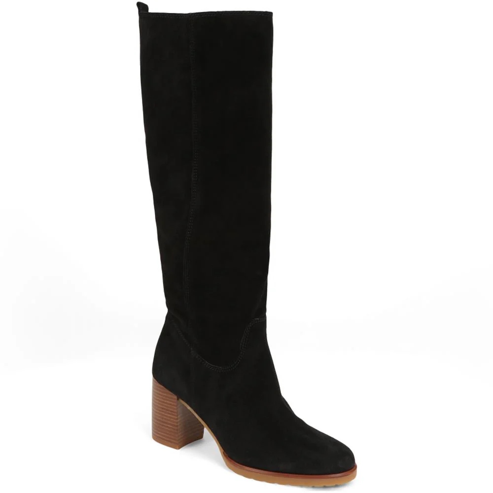 Jones Bootmaker Women's Iona Slouch Suede Knee Boots Black Size 8