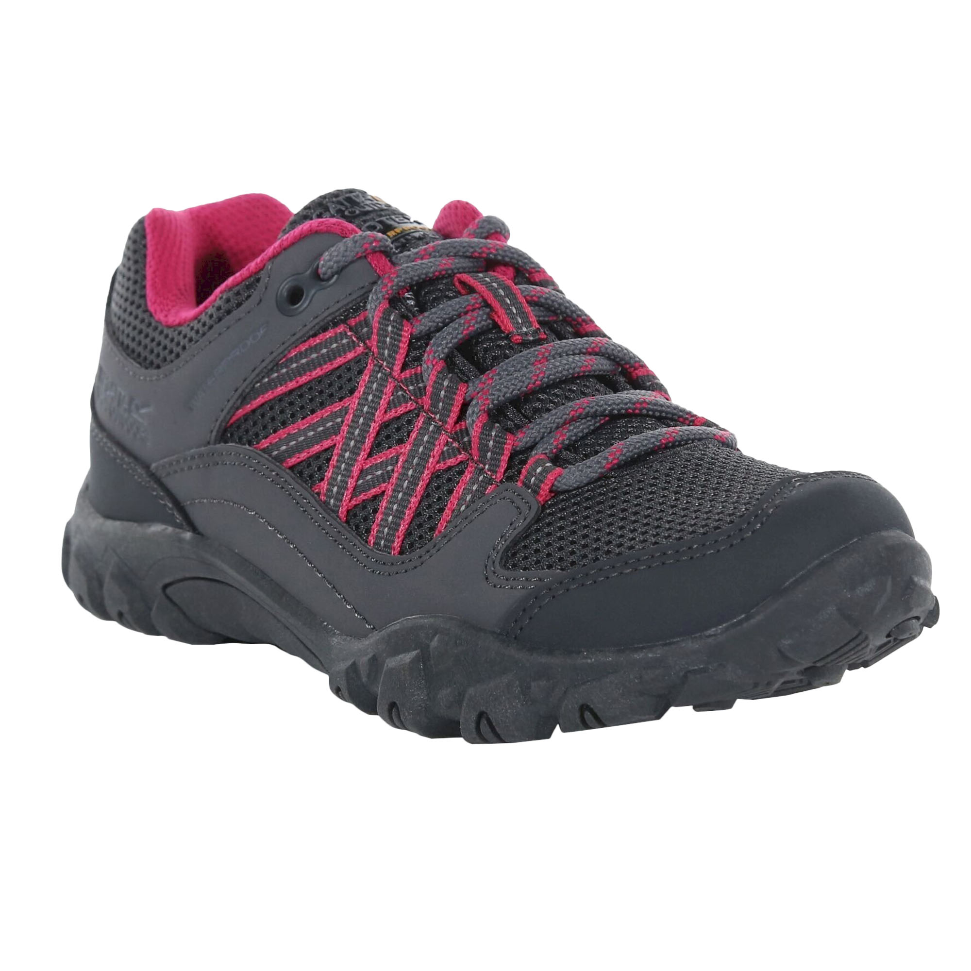 Regatta  Childrens/Kids Edgepoint Waterproof Walking Shoes (11 UK Child) (Steel/Pink Fusion)