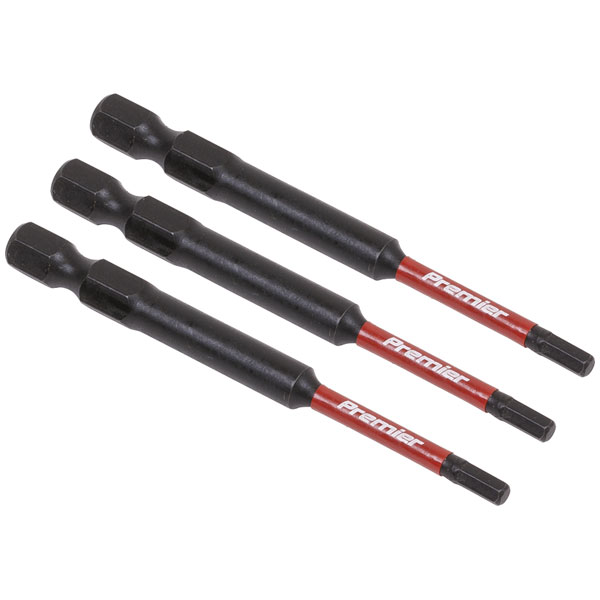Sealey AK8261 Hex 3mm Impact Power Tool Bits 75mm - 3pc