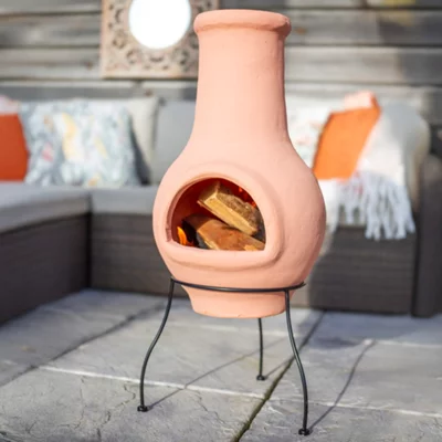 La Hacienda Molela Clay Chiminea (h) 83.5cm X (w) 35cm