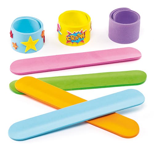 Baker Ross Foam Snap On Bracelets - 8 Foam Bracelets To Decorate. Craft Bracelets For Kids. Size 23cm x 4cm.