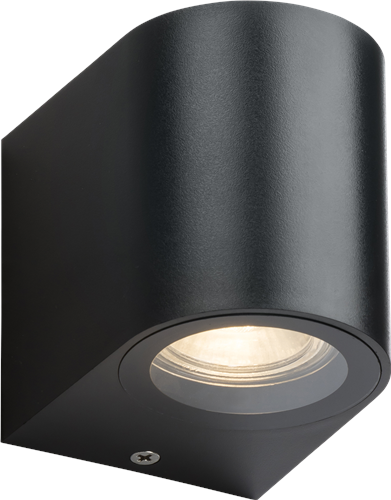 Knightsbridge Alana 230v Ip65 Gu10 Polycarbonate Single Wall Light Black Alc1bk