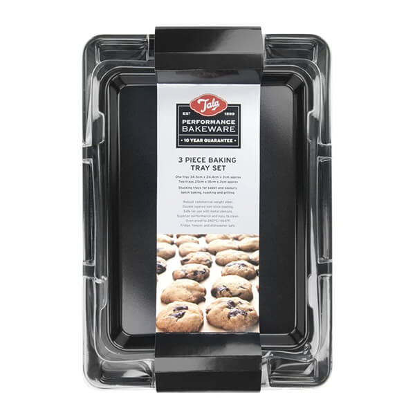 Tala Set of 2 Tala Performance 3pcs Baking Trays|black