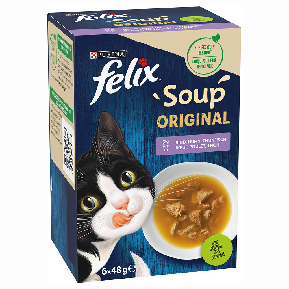Felix Soup 6 x 48g - Mixed Selection