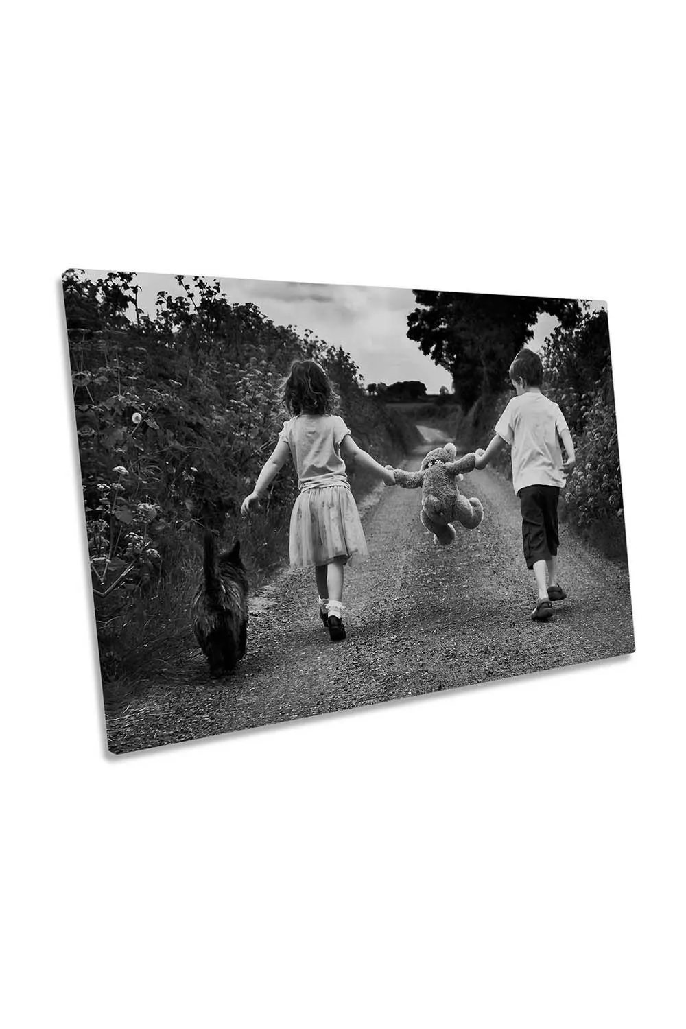 CanvasGeeks Big Adventure Childhood Journey Canvas Wall Art Picture Print|Size: W36 inch x H24 inch x D40mm|grey