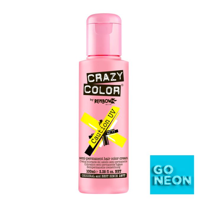 Crazy Color Semi Permanent Hair Colour Cream - Caution UV 100ml