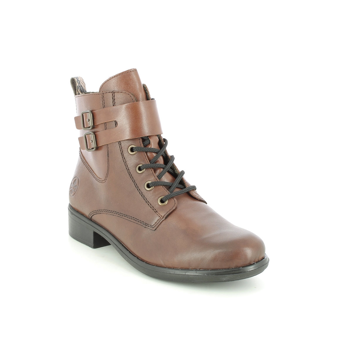 Rieker 77824-25 Astoraps Brown Leather Womens Lace Up Boots