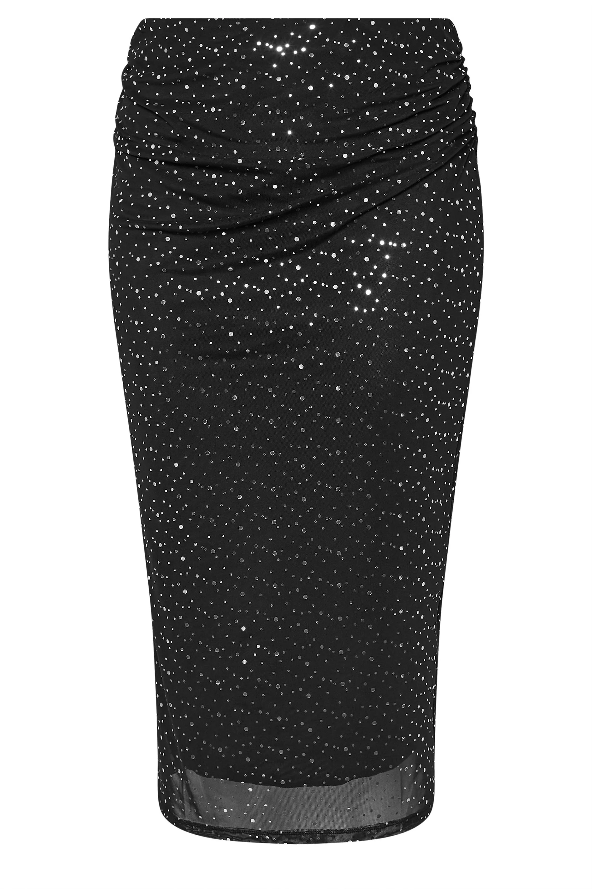 Sparkle Mesh Midi Skirt