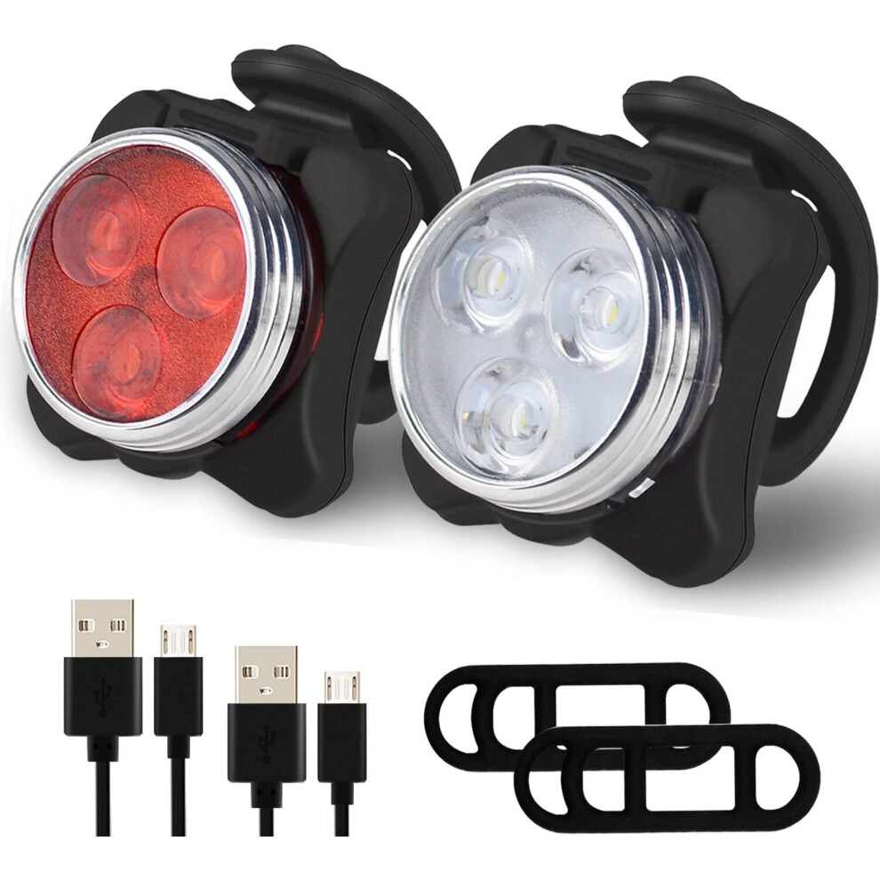 You Me Balhvit Bike Light Set, Super Bright USB Rechargeable Bicycle Lights