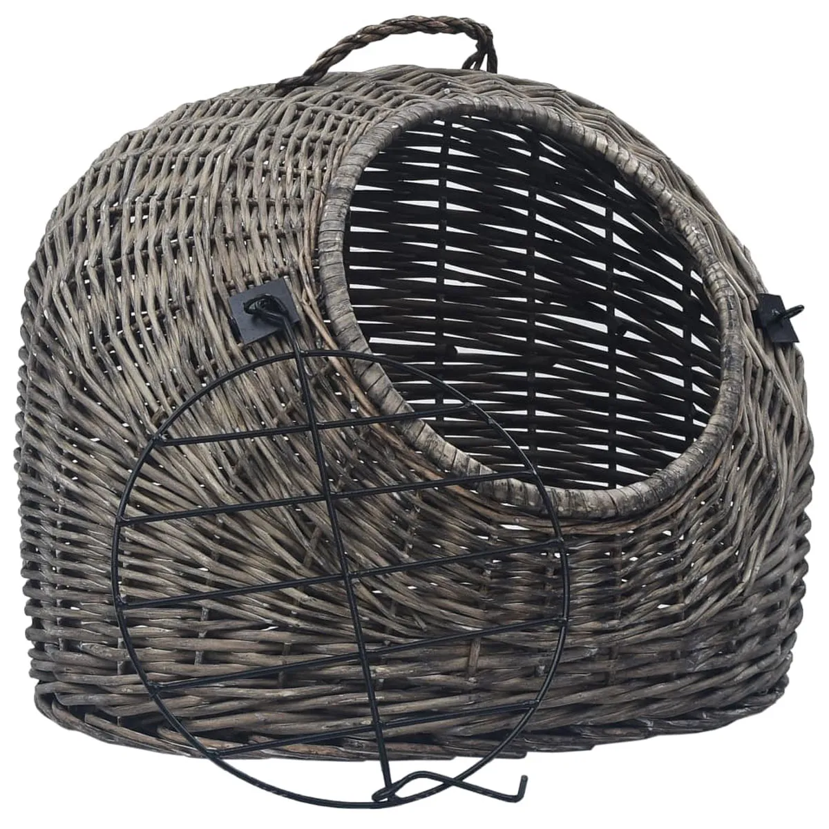 VidaXL Cat Transporter Grey 60x45x45 cm Natural Willow