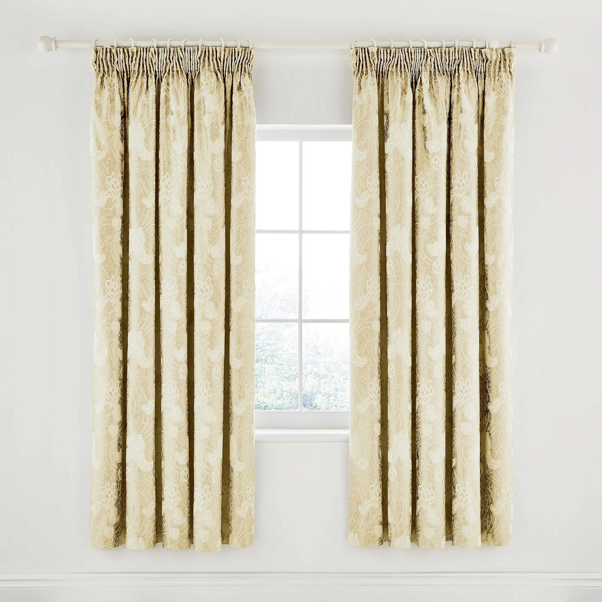 Sanderson Ashbee Curtains 66" x 72", Soft Gold