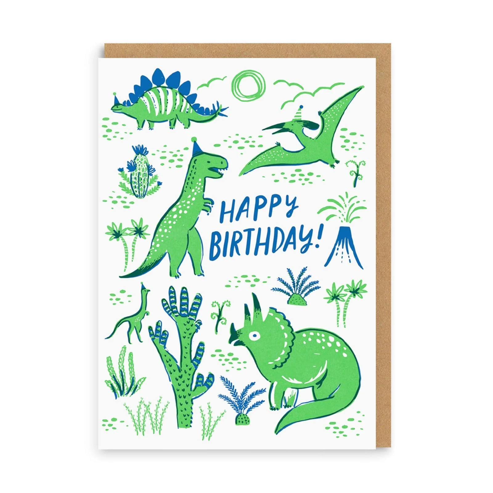 Ohh Deer Dino Party Birthday Greeting Card
