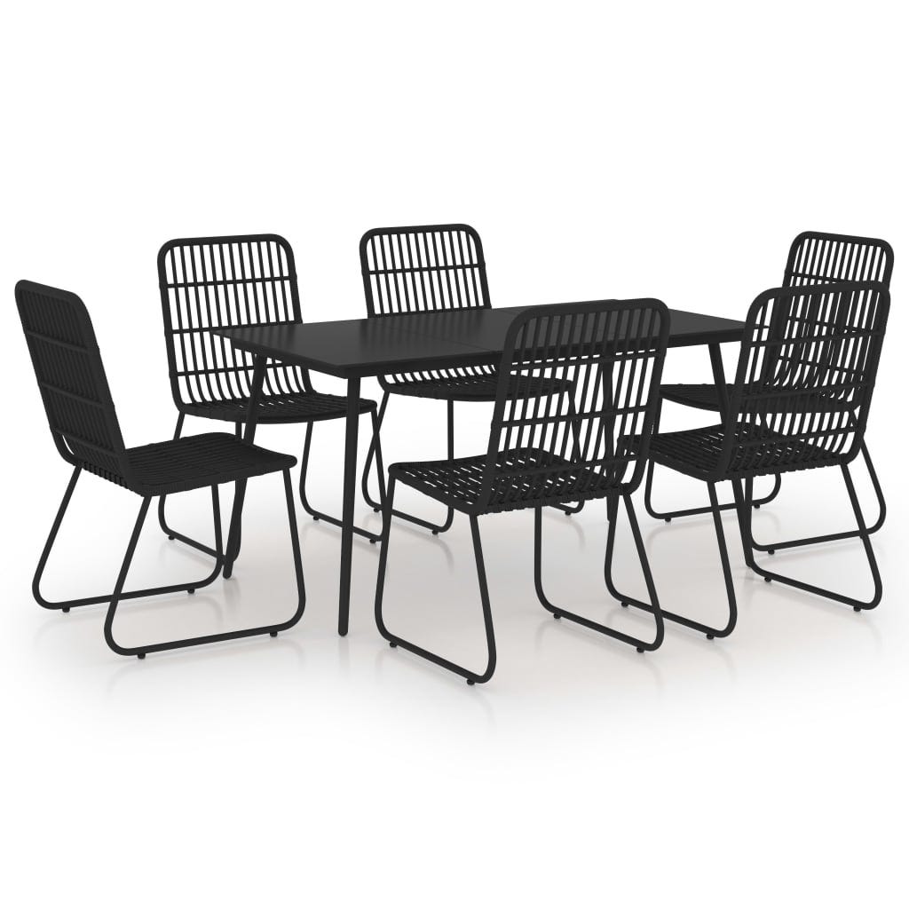 VidaXL 6 Seater Dining Set black