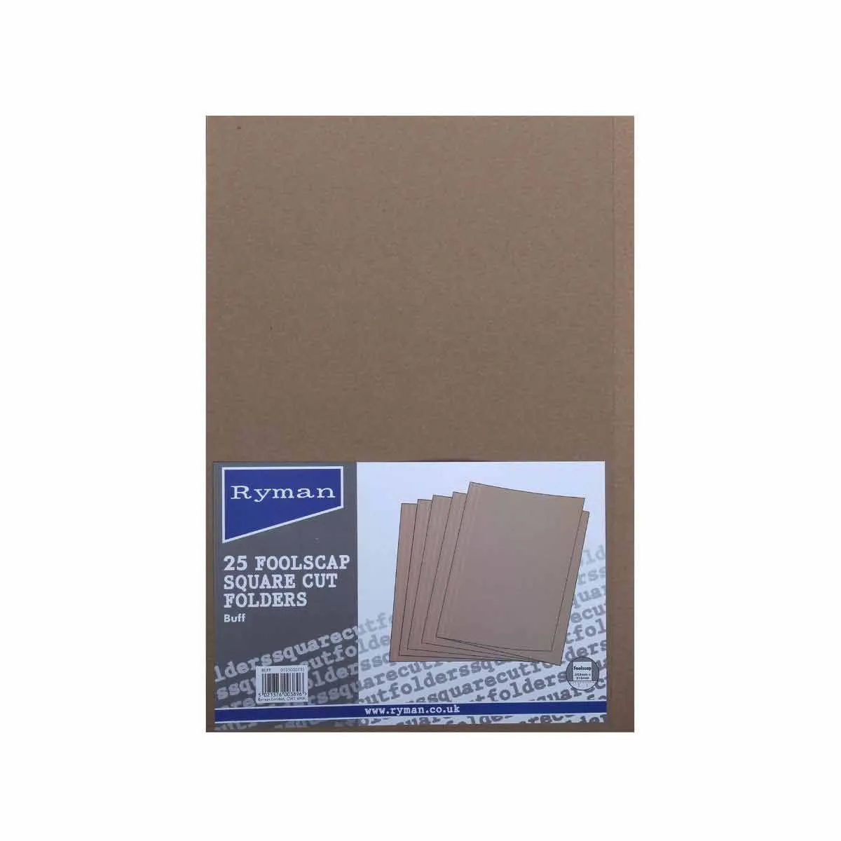 Ryman Square Cut Folders Foolscap Pack of 25 Buff, none