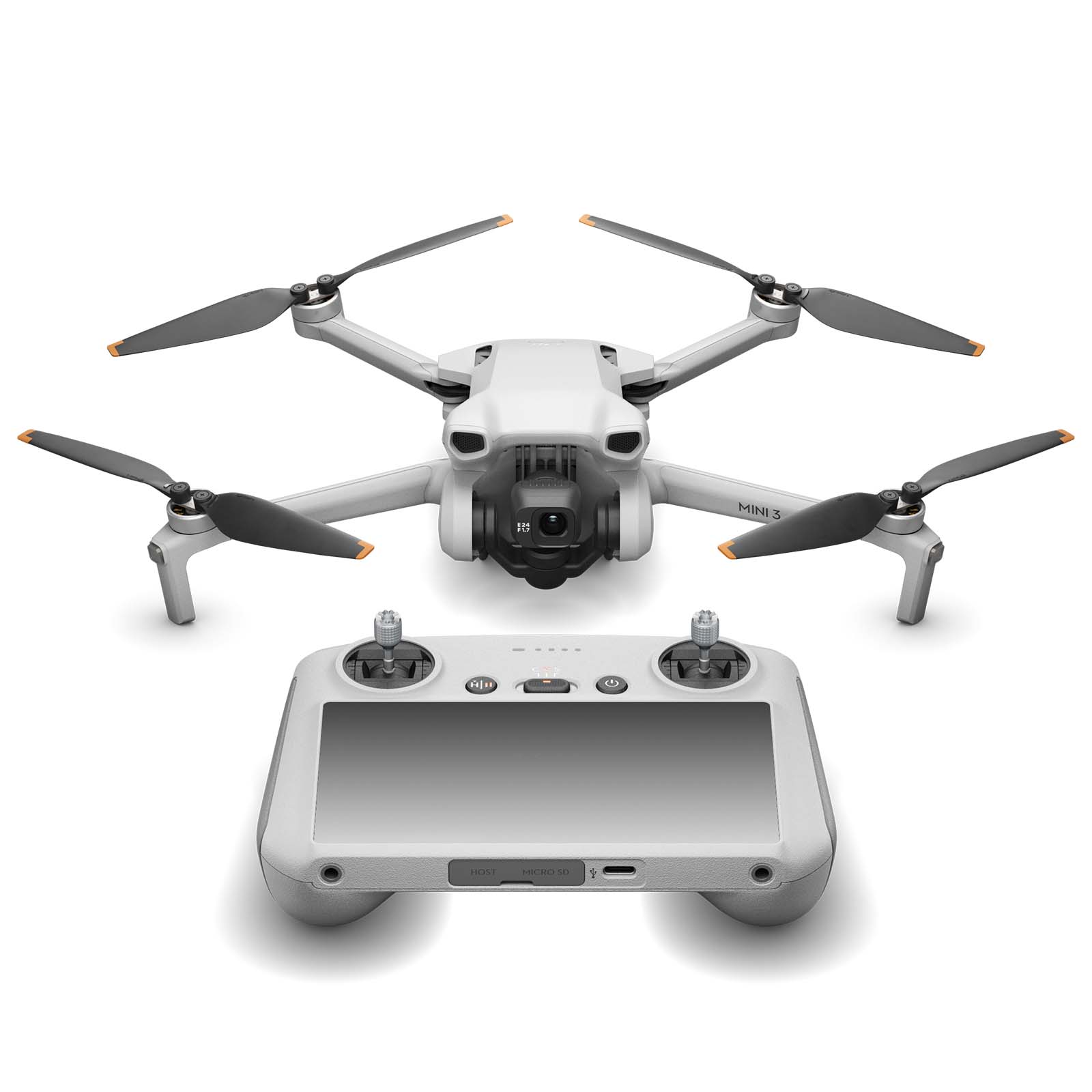 DJI Mini 3 Drone Fly More Combo with RC Controller - Grey, Silver/Grey