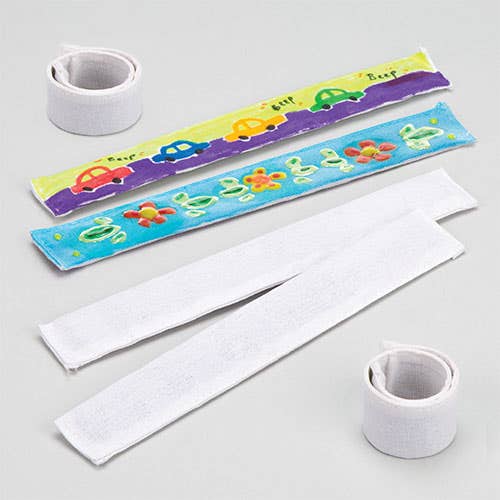 Baker Ross Fabric Snap On Bracelets - 5 Fabric Bracelets To Decorate. Craft Bracelets For Kids. Size 21cm x 3cm.