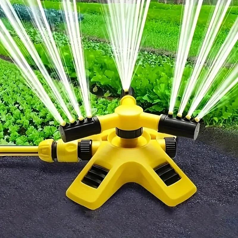 NATAWA 360° Rotating Plastic Watering Sprinkler Garden Irrigation Lawn Watering Tool yellow