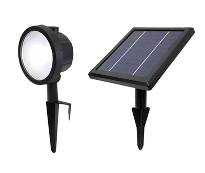 GoodHome Poplar Black Solar-Powered 140Lm Integrated Led Outdoor Spotlight
