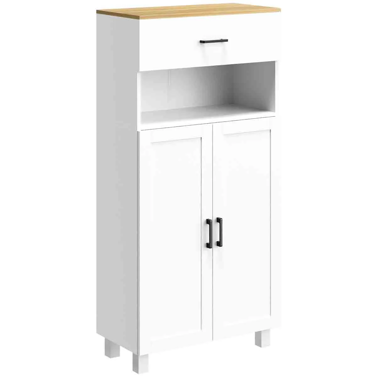 Kitchen Cupboard Storage Cabinet with Drawer Countertop - White