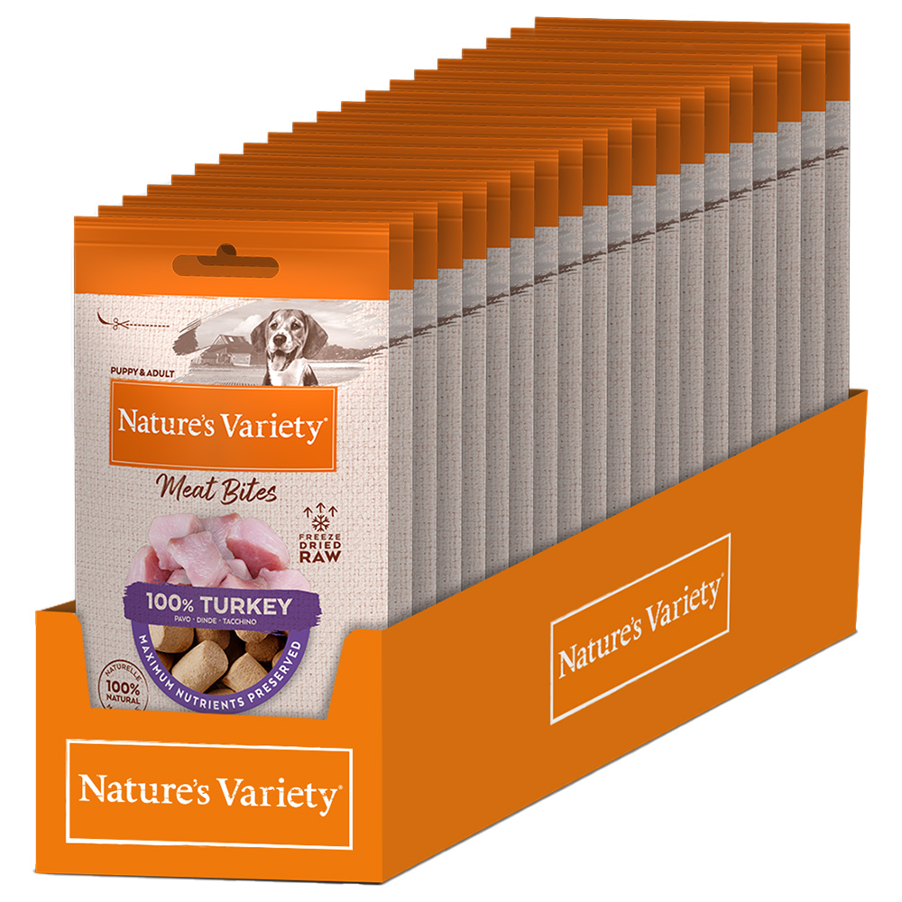 Nature's Variety Freeze Dried Meat Bites Adult Dog Treats - Turkey, 20g - Turkey - Paws