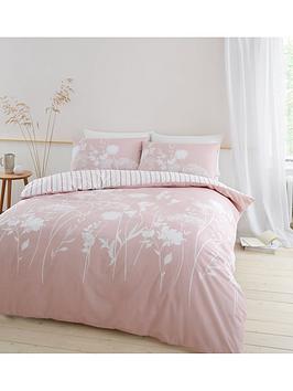 Catherine Lansfield 'Meadowsweet' Floral Duvet Set|Size: Super King|pink