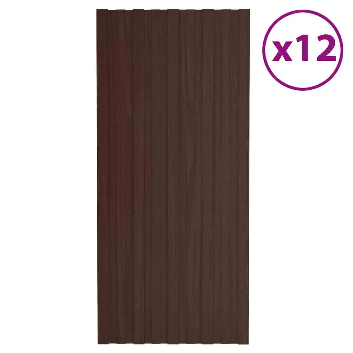 VidaXL Roof Panels 12 pcs Galvanised Steel Brown 100x45 cm