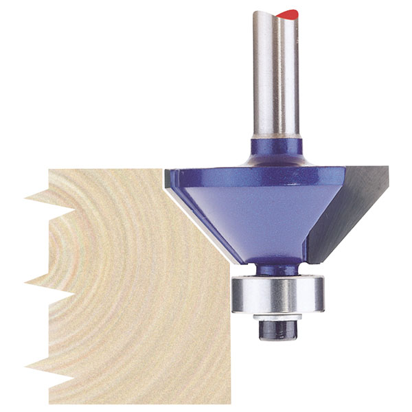 Draper Tct Router Bit, 1/4" Chamfering, 30mm X 45 Degrees 75340