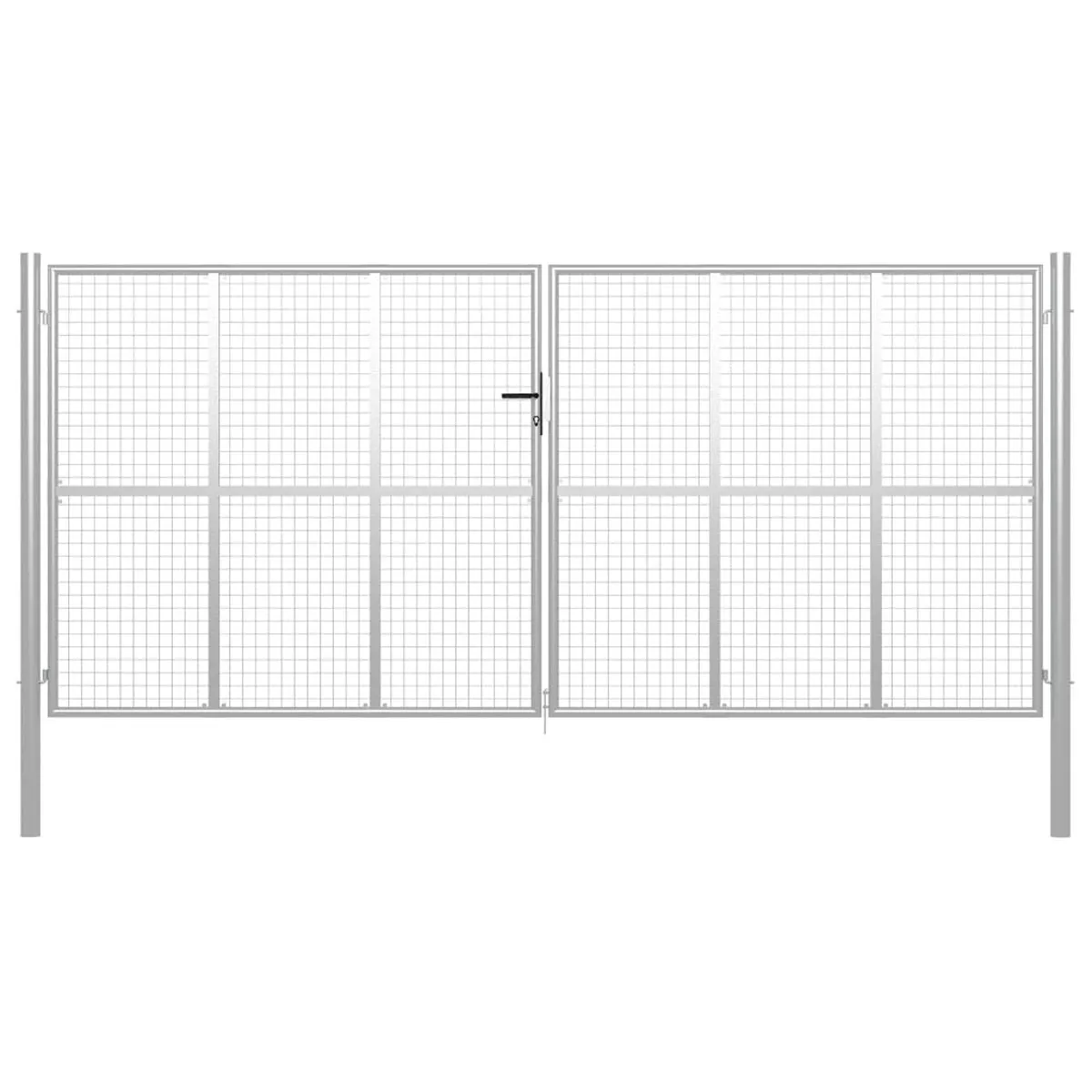 VidaXL Garden Gate Galvanised Steel 415x225 cm Silver