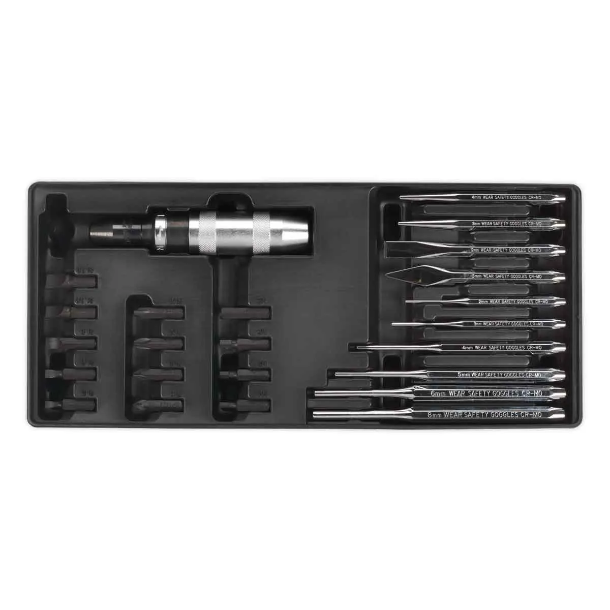 Sealey TBT18 Tool Tray with Punch & Impact Driver Set 25pc