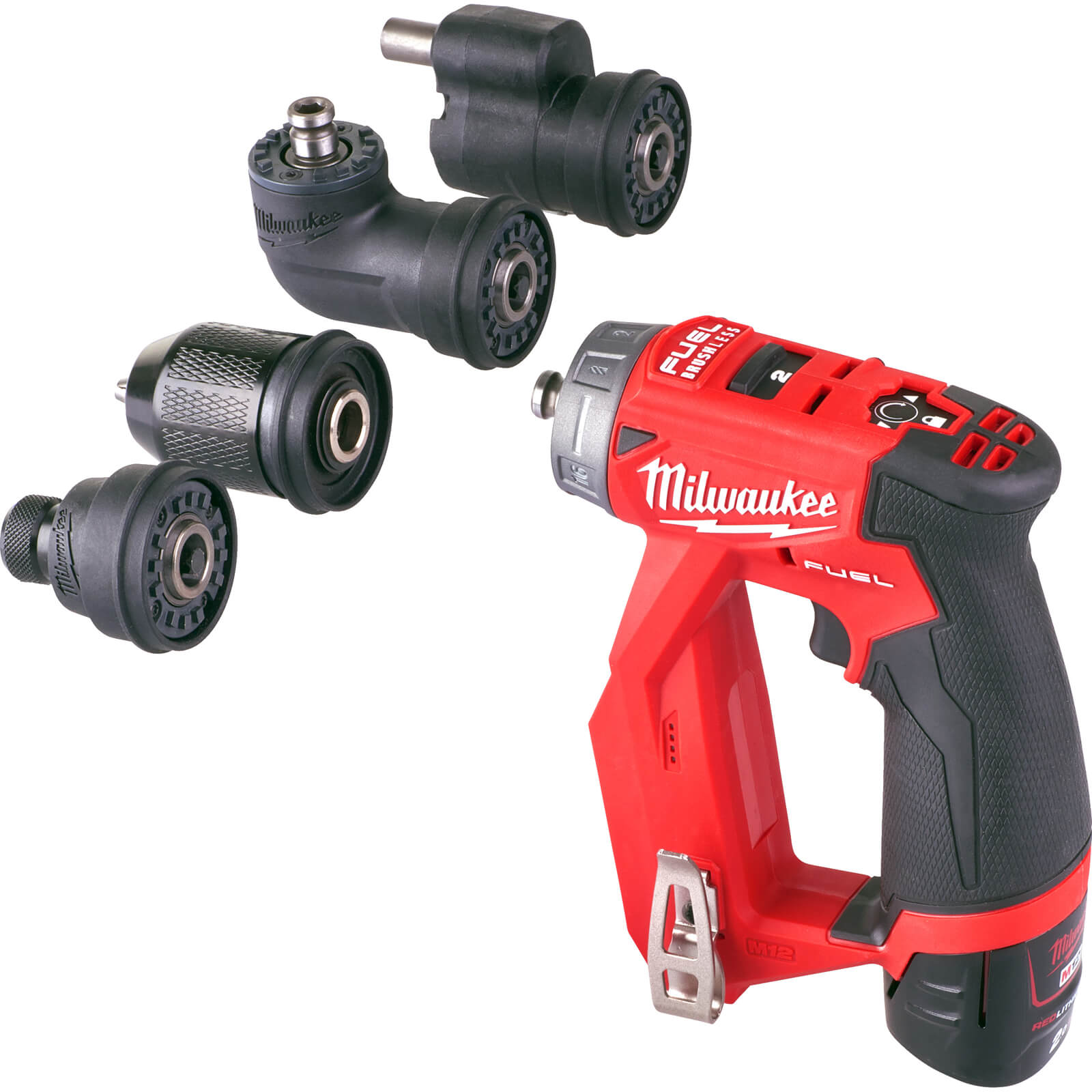 Milwaukee M12FDDXKIT-202X 12v Drill Driver Set With Removeable Heads