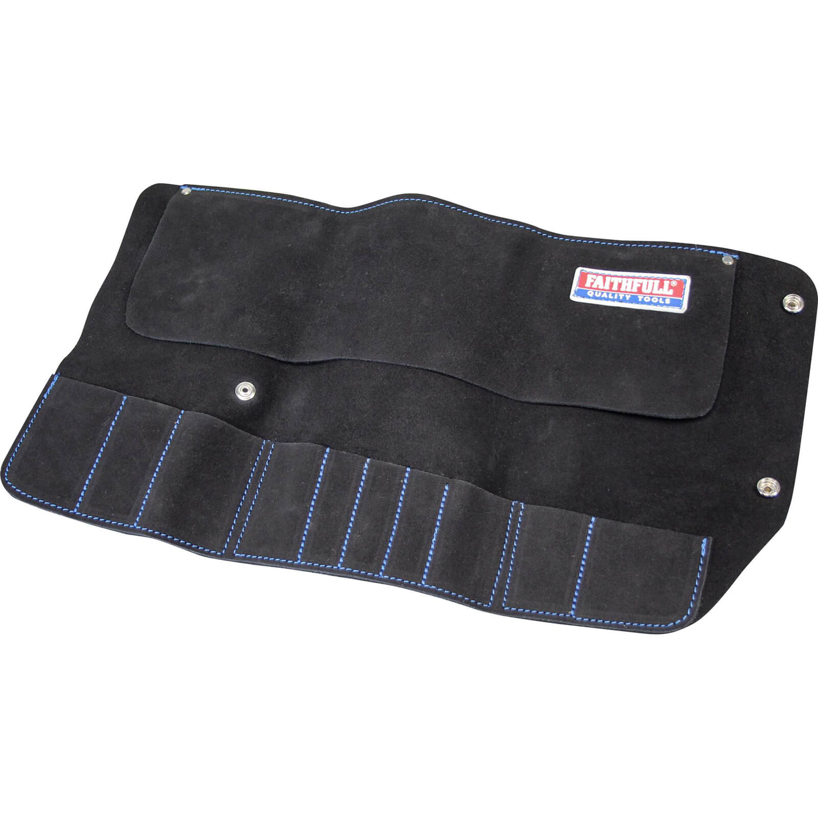 Faithfull Failtr10b 10 Pocket Leather Tool Roll