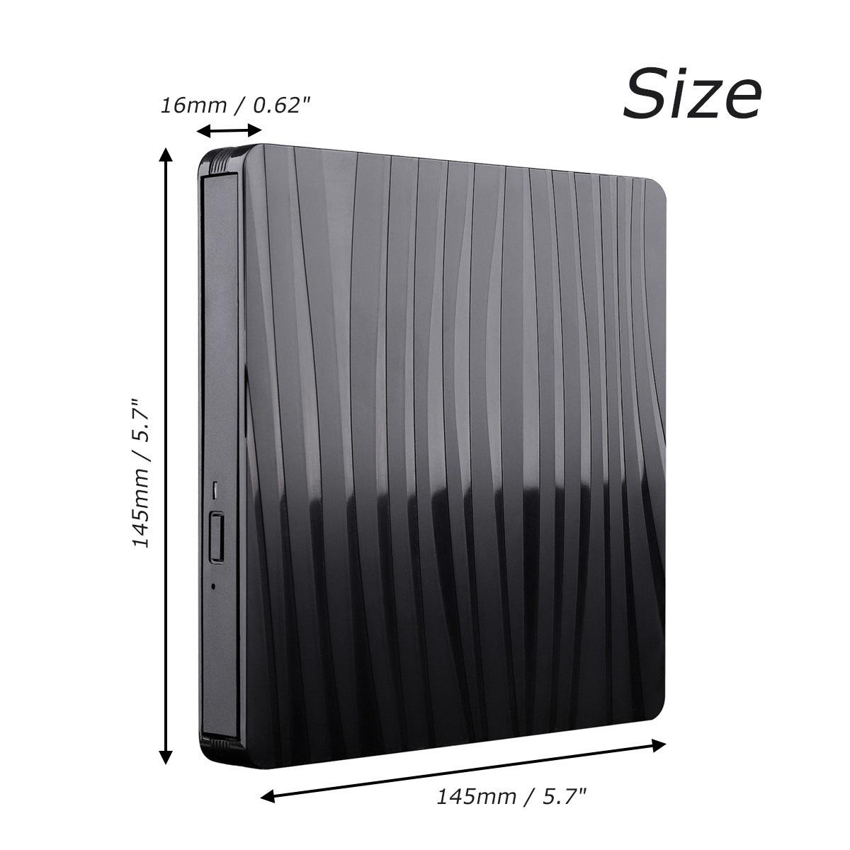 3d Printing Machine Usb 3.0type C External Dvd Drive Cd Dvd-rw Player Rewriter Burner Desktop Black Black