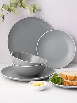 Mason Cash Classic Collection 12-Piece Dinner Set - Grey|