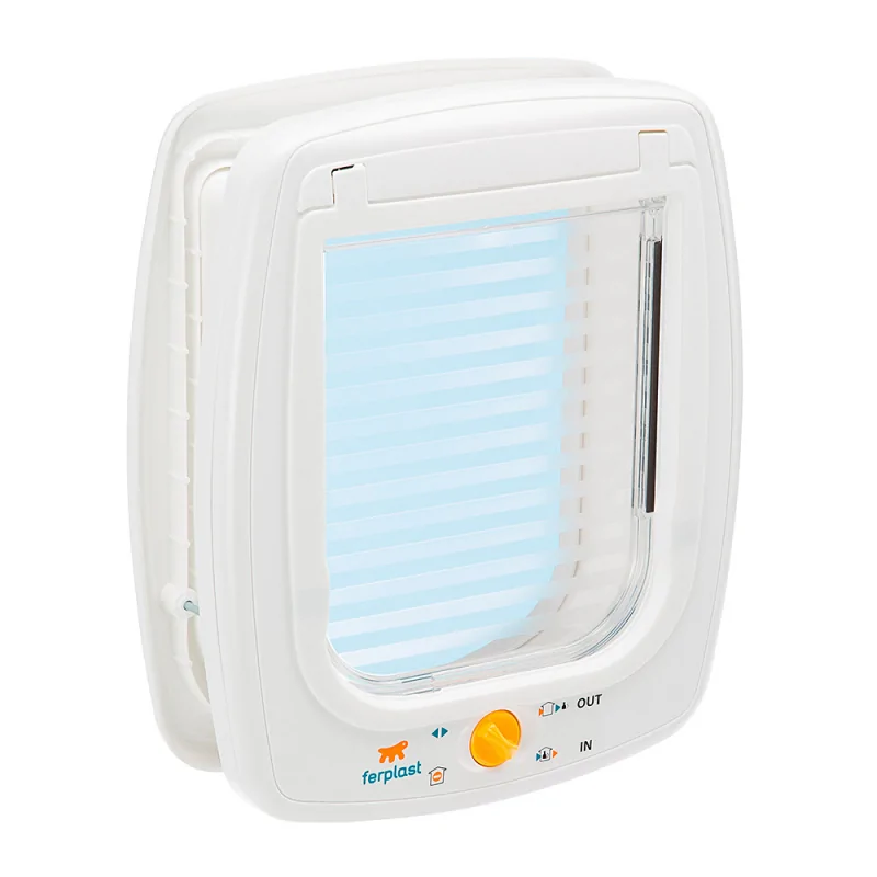 Ferplast 4-Way Manual Cat Flap Swing White white