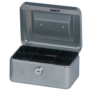 Maul 18280 Cash Box Secure Steel Lockable W152 H81 D125 mm Silver
