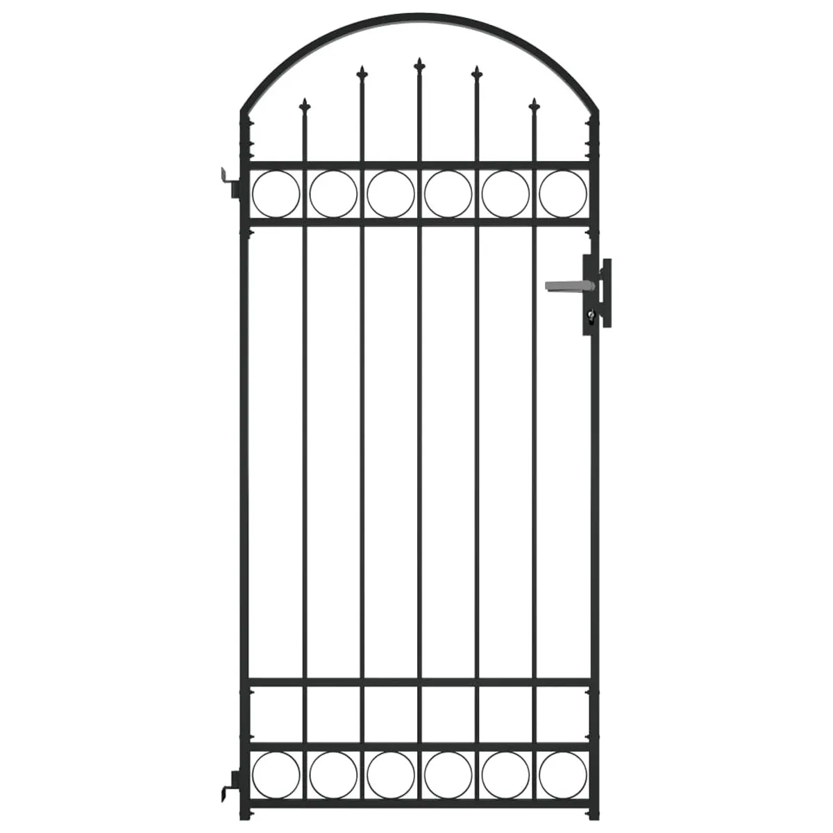 VidaXL Fence Gate with Arched Top Steel 89x200 cm Black