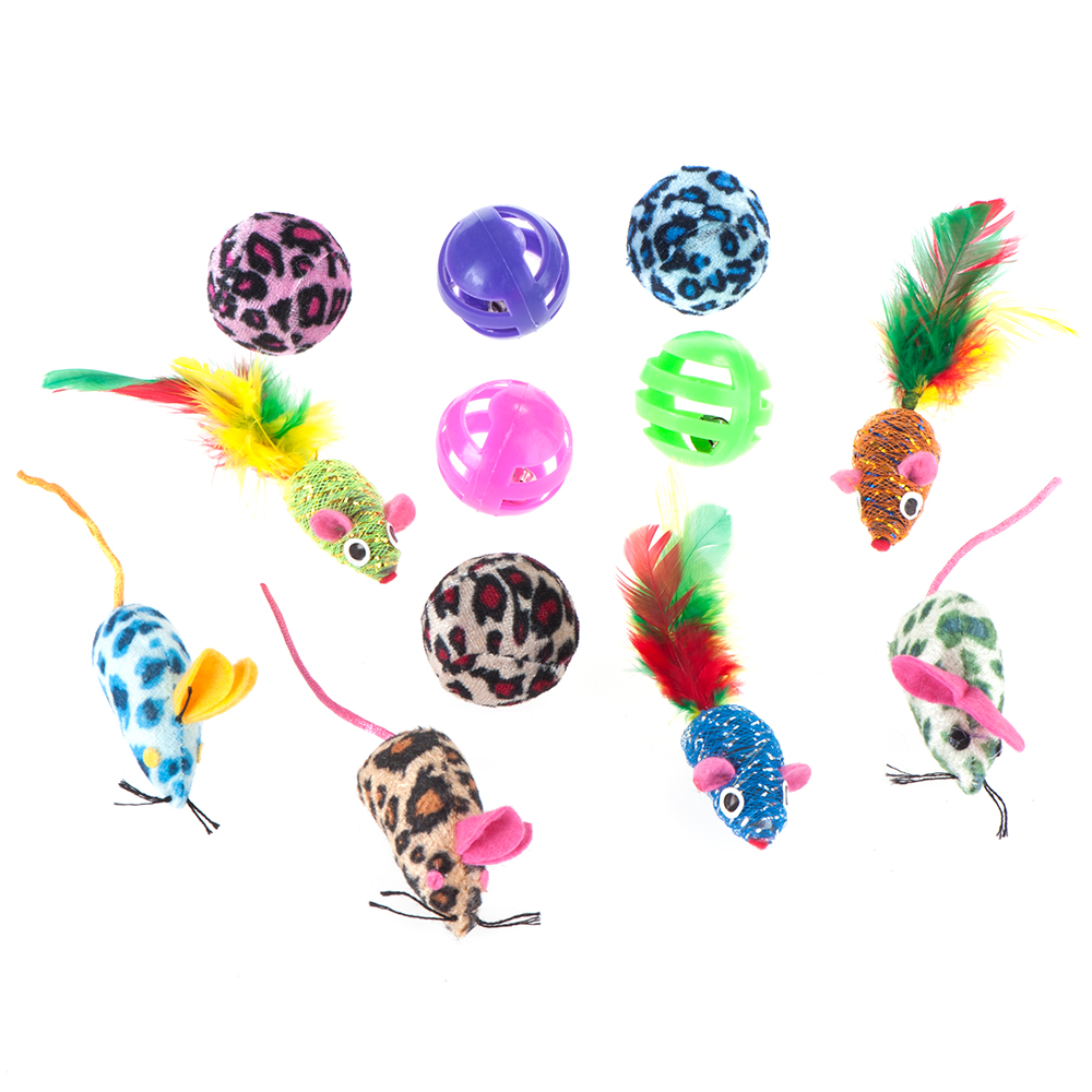 Zooplus Exclusive Cat Toy Set with Balls and Mice - 12 Toys