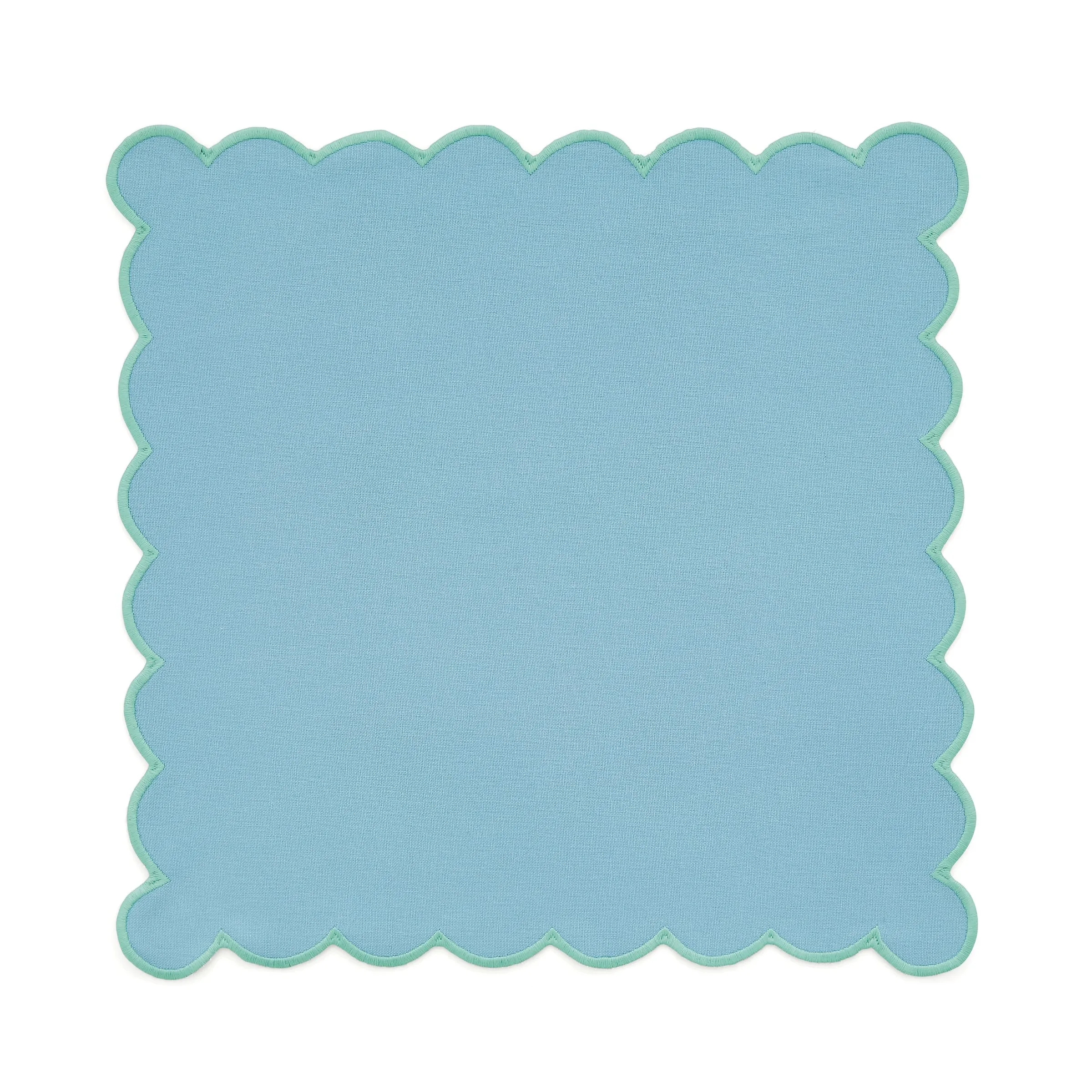 Land & Shore Scallop Trim Napkins, Green