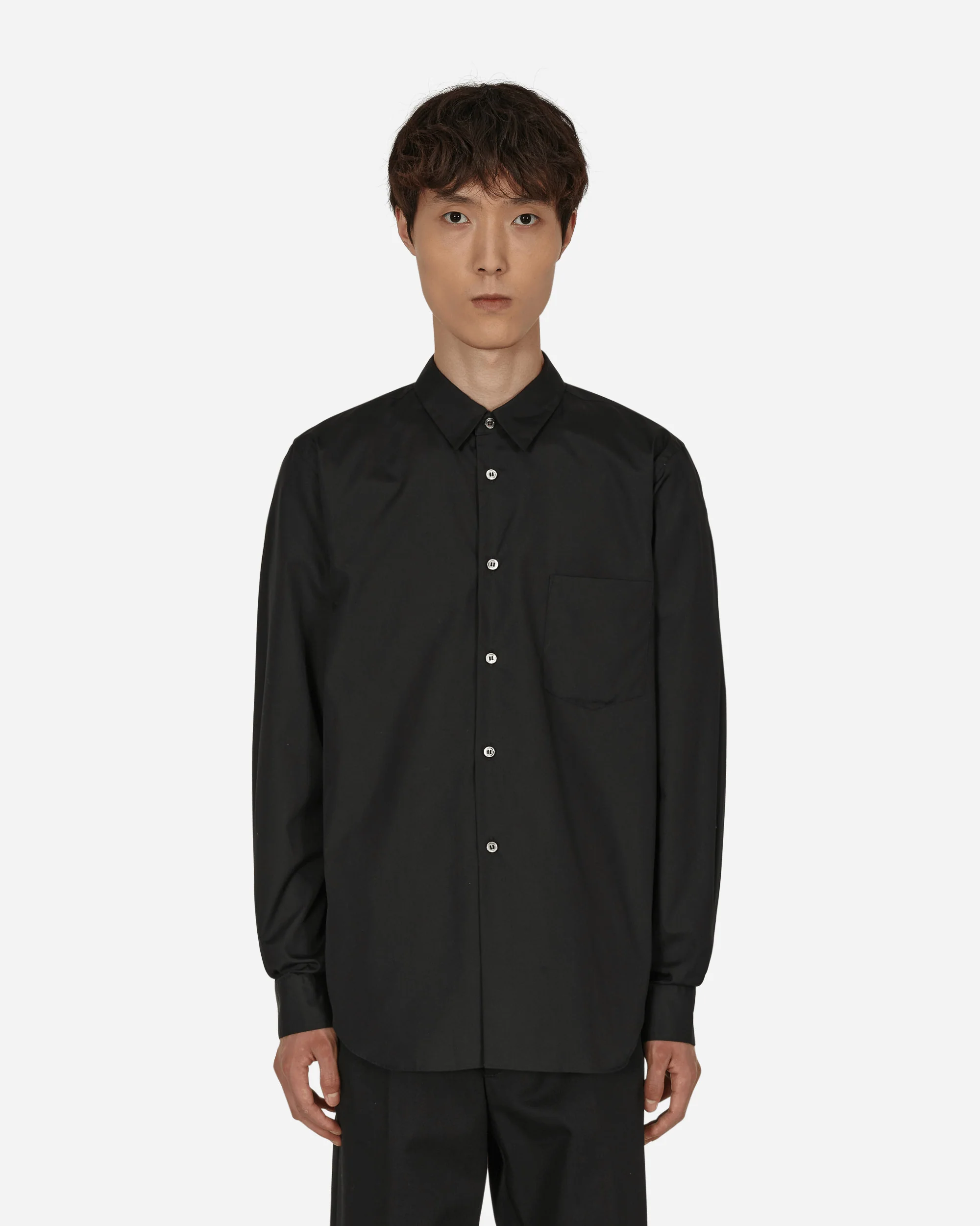 COMME Des GARCONS BLACK Cotton Tarpaulin Cross Shirt Black