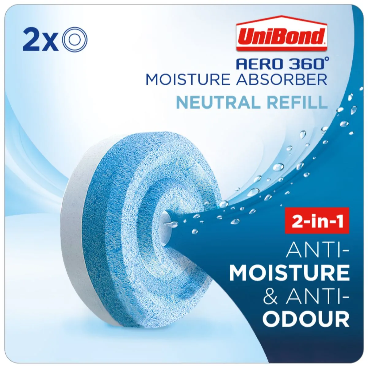 Unibond UNI1807921 Aero 360 Moisture Absorber Refills (Pack 2)