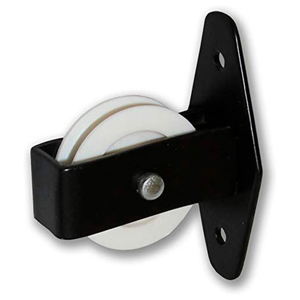 DIY Direct Single Upright Pulley, Black with White Pulley Wheel