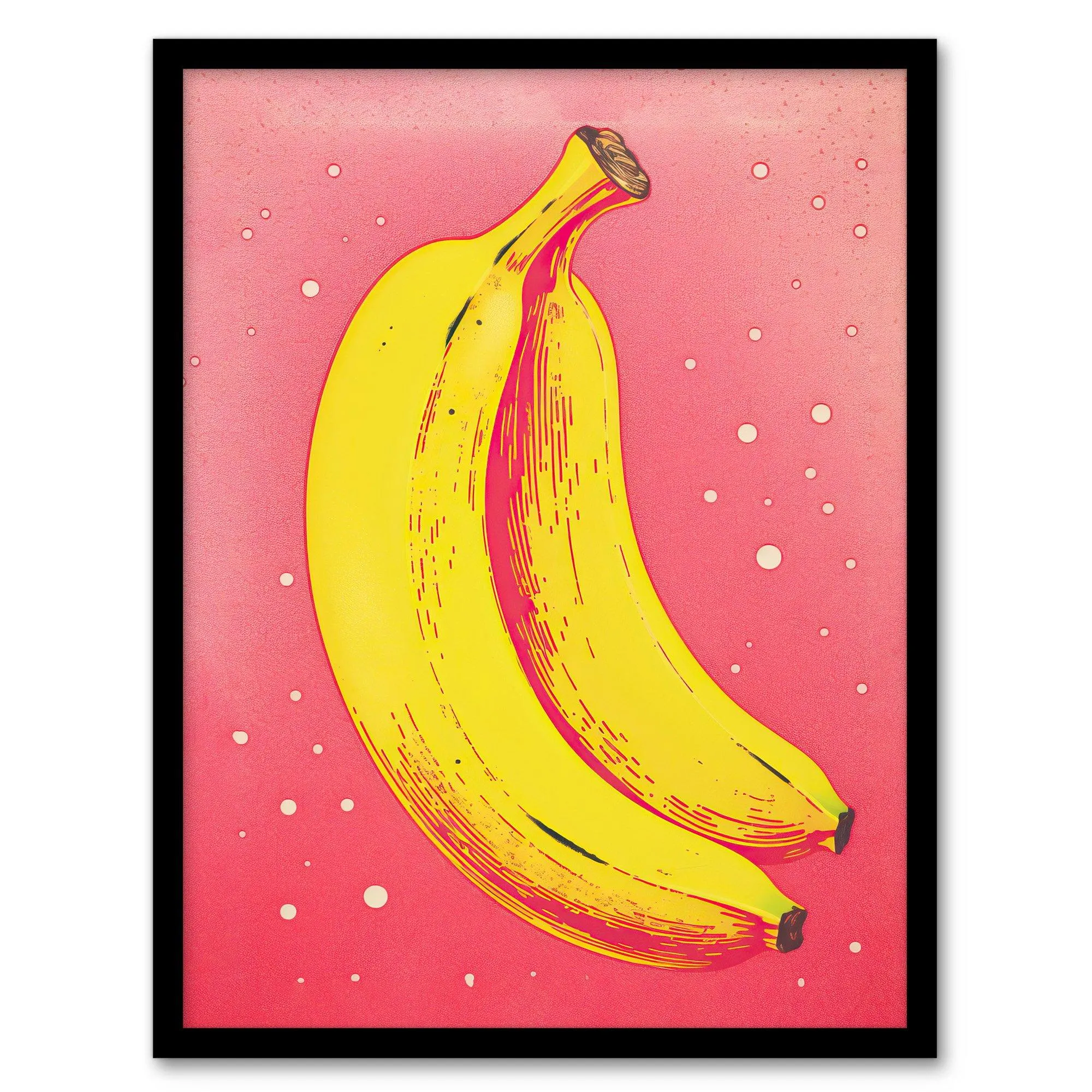 Artery8 Simple Banana Minimal Kitchen Art Print Minimalist Interior Decor Art Print Framed Poster Wall Decor