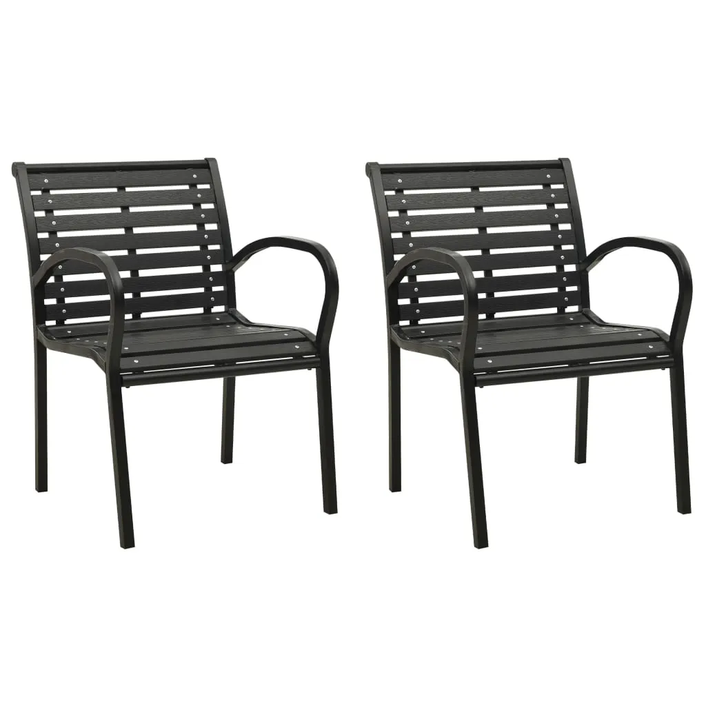 VidaXL Garden Chairs 2 pcs Steel and WPC Black