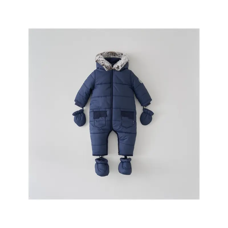 Silver Cross Boys Classic Quilt Pramsuit- Navy 9-12 Months